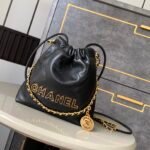 Chanel mini lychee leather handbag
