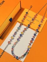 Louis Vuitton letter colored enamel necklace - Image 4