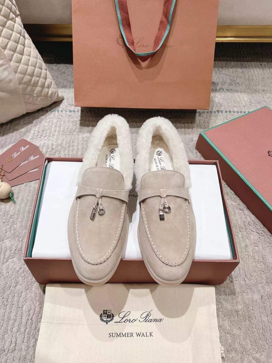 a1721585852092_3836.jpg Loro Piana classic loafers Single shoe Wool single shoe - Image 1