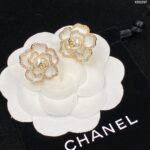 Chanel camellia studded diamond earrings