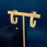 PRADA C-shaped triangular logo earrings - Image 2