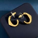 PRADA C-shaped triangular logo earrings - Image 5