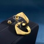 PRADA C-shaped triangular logo earrings - Image 3