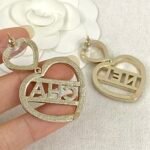 Chanel double heart-shaped hollow letter earrings - Image 2