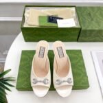 GUCCI diamond buckle heels