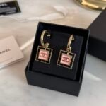 Chanel Double C Middle Square Earrings/Earrings - Image 6
