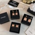 Chanel Double C Middle Square Earrings/Earrings - Image 5