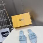 Fendi classic F button slippers