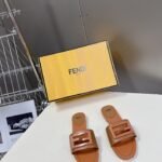 Fendi classic F button slippers