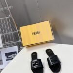 Fendi classic F button slippers
