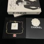 Chanel 24s Double C Pink Glass Necklace