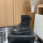 Chanel Rear Zipper Letter Buckle Knight Boots