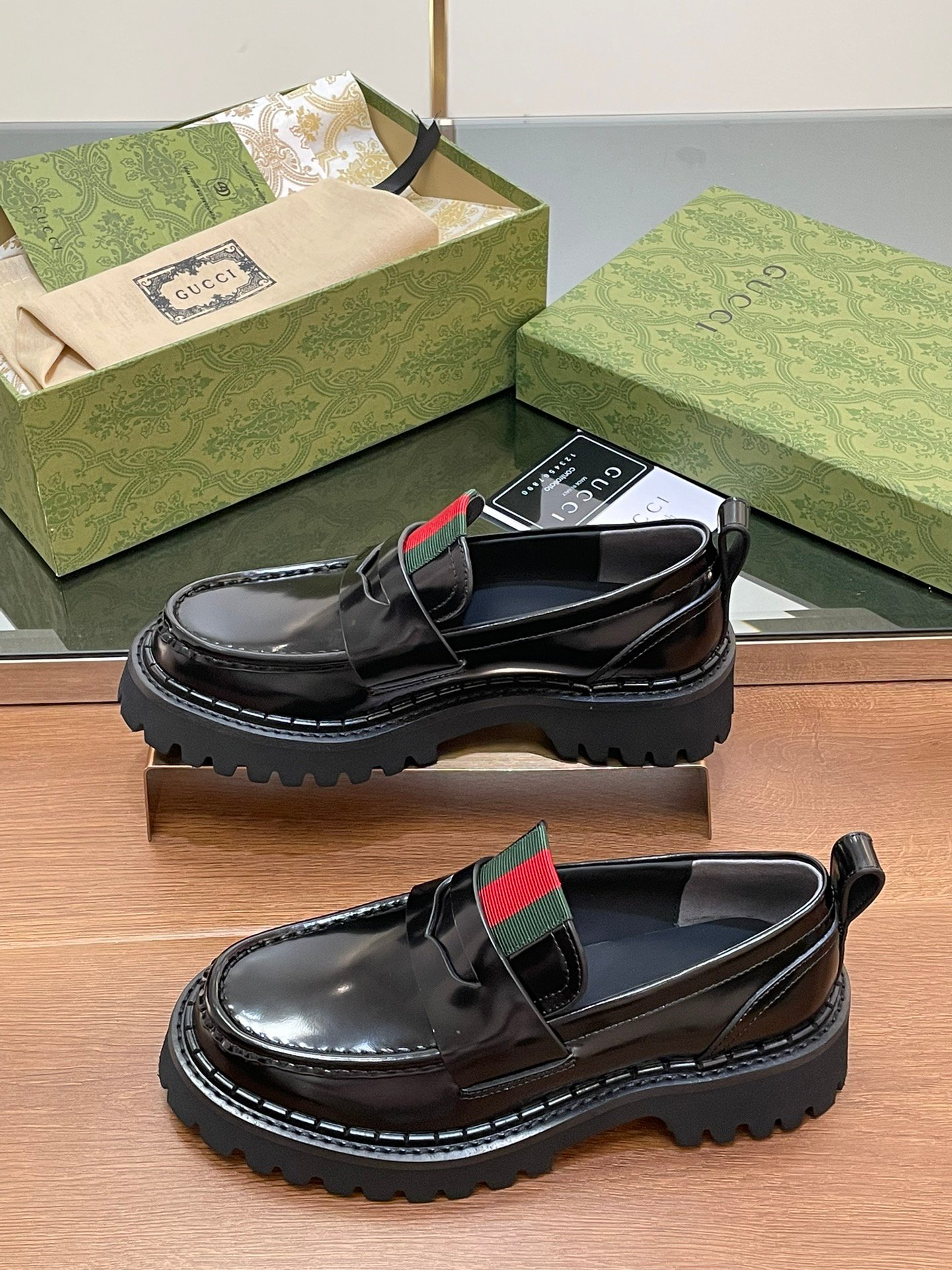 i1729694361_4671_0.jpg GUCCI new platform loafers single shoes - Image 1
