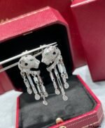 Cartier black agate tassel leopard earrings - Image 3